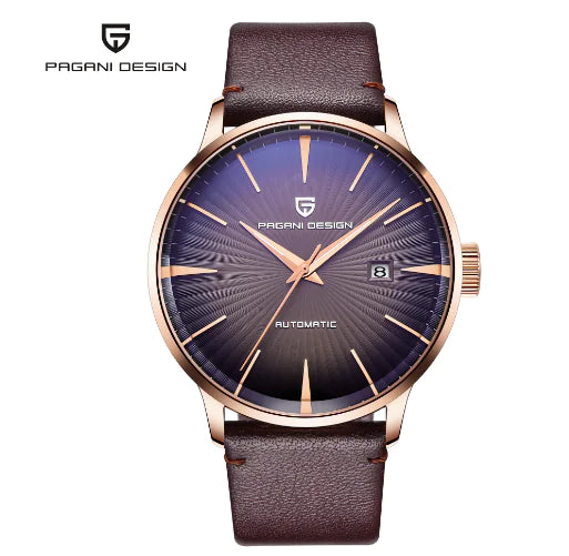 PAGANI DESIGN Men's Genuine Leather Automatic Watch